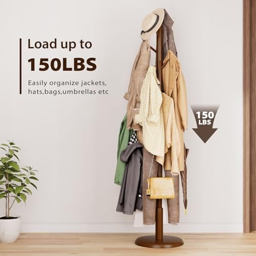 Taitiy Solid Wood Coat Rack Freestanding Coat Tree - Image 8