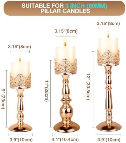 Candle Holders for Pillar Candles Set of 3 - Image 3