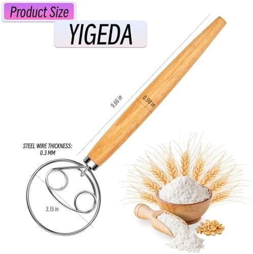 YIGEDA Danish Dough Whisk Stainless Steel - Image 3