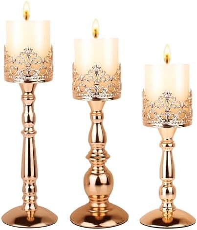 Candle Holders for Pillar Candles Set of 3