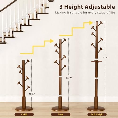 Taitiy Solid Wood Coat Rack Freestanding Coat Tree - Image 2