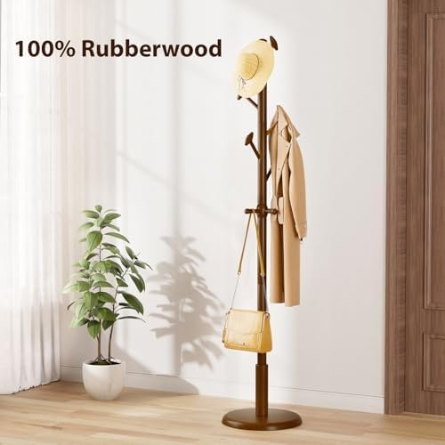 Taitiy Solid Wood Coat Rack Freestanding Coat Tree - Image 9
