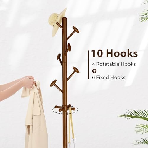 Taitiy Solid Wood Coat Rack Freestanding Coat Tree - Image 3