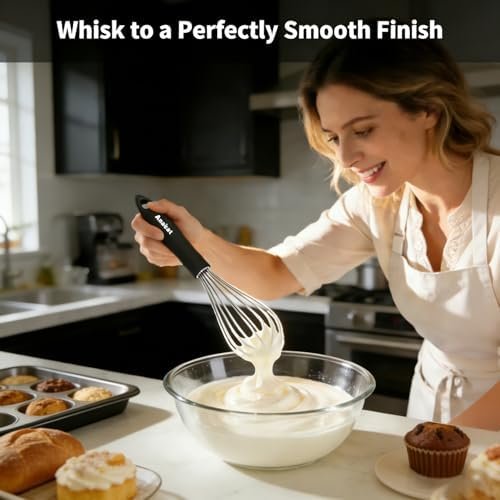 Anaeat Stainless Steel Kitchen Whisk Set of 5 - Image 2