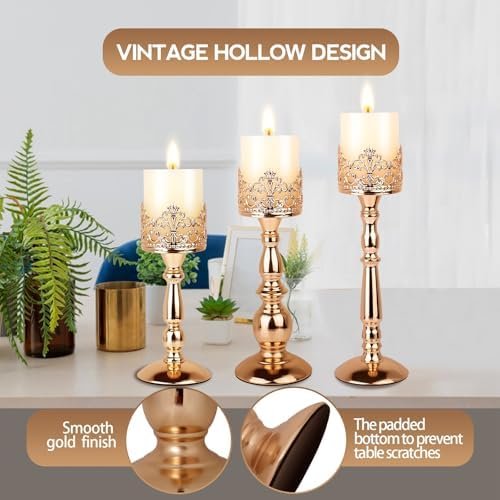 Candle Holders for Pillar Candles Set of 3 - Image 4