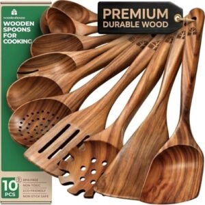 Wooden Spoons for Cooking – 10 Pcs