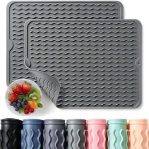 2 Pack Caketime Silicone Dish Drying Mat for Kitchen Counter