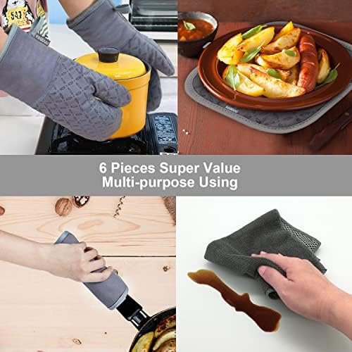 KEGOUU Oven Mitts and Pot Holders 6pcs Set - Image 7