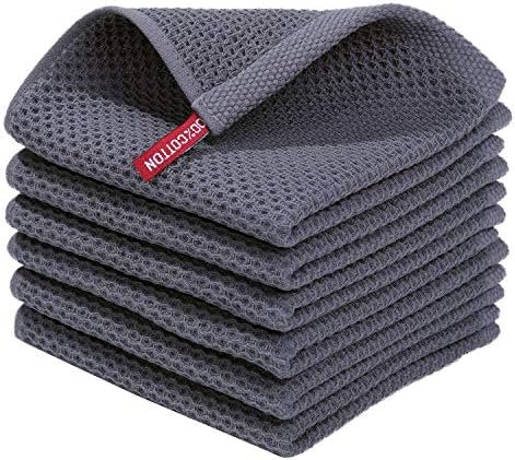 Homaxy 100% Cotton Waffle Weave Kitchen Dish Cloths